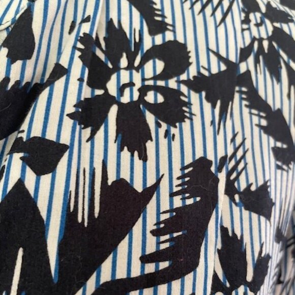 Zara Women's Black, Blue & White Long Sleeve V-Neck Maxi Midi Dress Size S - Picture 4 of 4